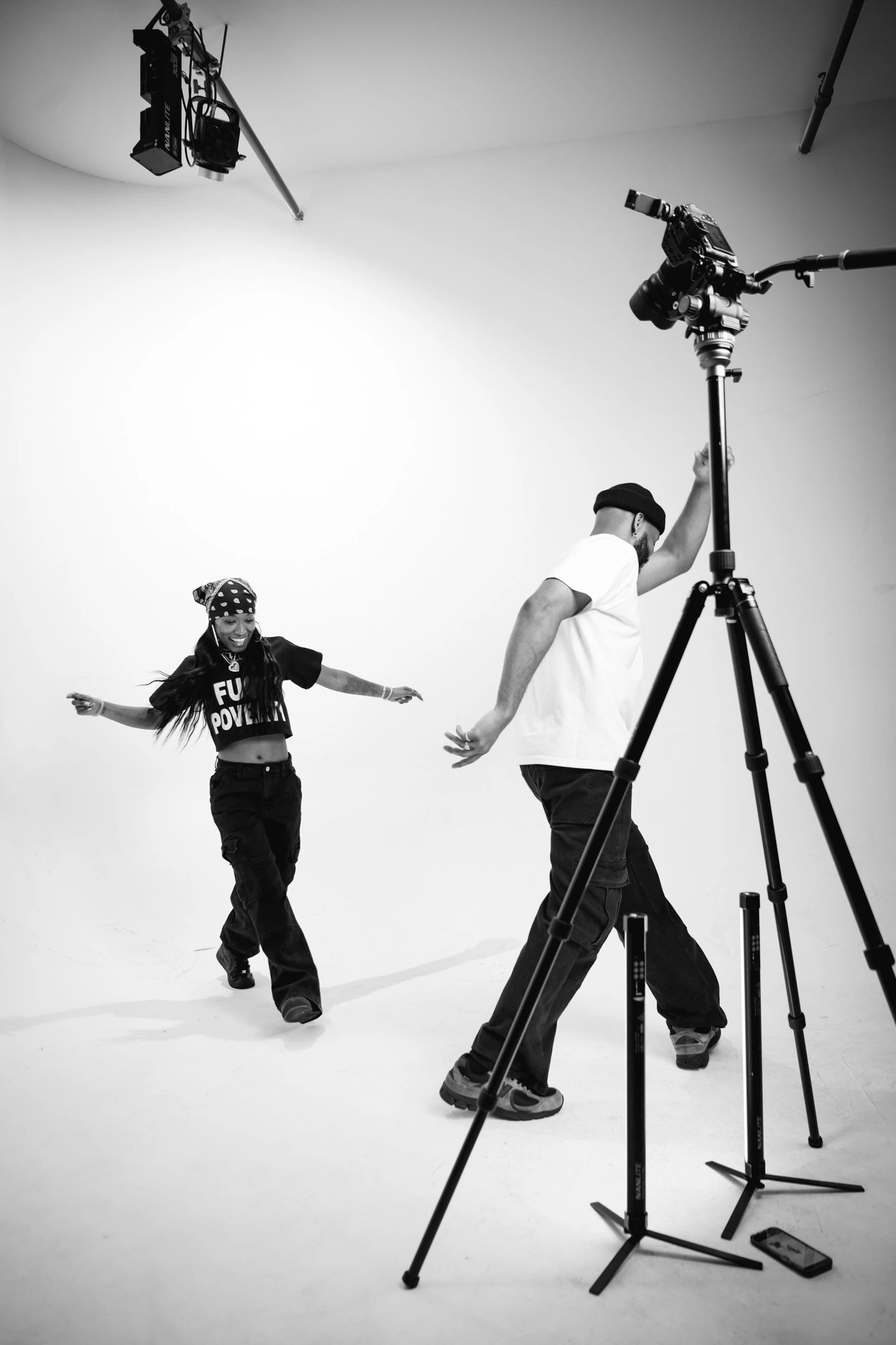 Behind the scenes film shoot